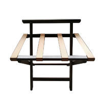 Modern wooden folding hotel guest room luggage rack with back