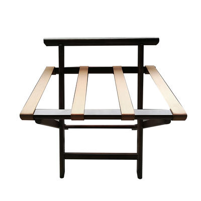 Modern wooden folding hotel guest room luggage rack with back