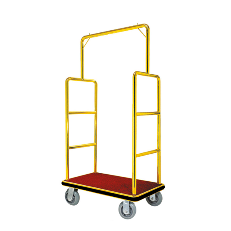 Fenghe-Bellmans Cart Hotel Luggage Trolley Titanium Flat Top Luggage Cart-8