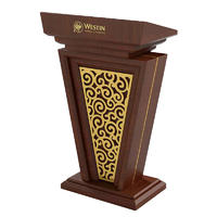 Hotel brown wooden rostrum speech lectern podium