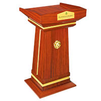 Hotel supply wooden red cherry rostrum speech lectern podium