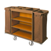 Hotel wooden housekeeping service trolley maid cart