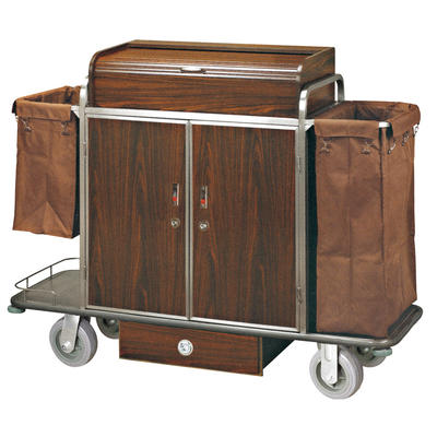 Hotel housekeeping service maid cart with door
