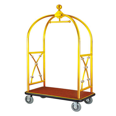 Hotel golden luggage cart luggage bellman trolley