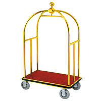 Hotel golden four wheel crown head hotel luggage trolley cart