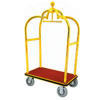 Golden steel hotel crown luggage luggage trolley bellman trolley