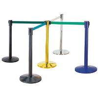 Hotel bank rope stanchion crowd control barrier queue pole