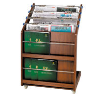Customized wooden hotel magazine display rack