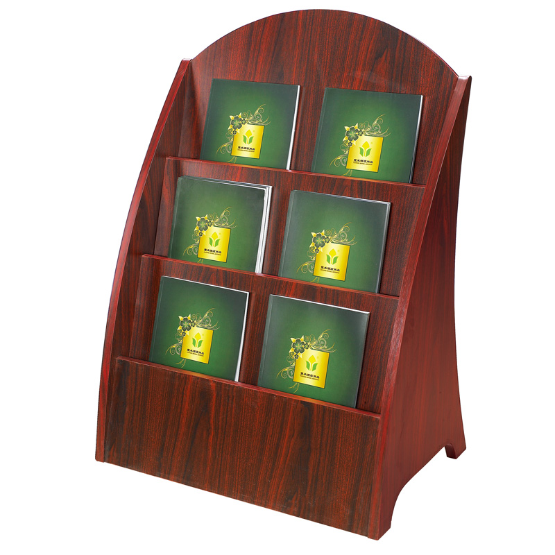 Manufacture wooden 3-tier display stand magazine rack