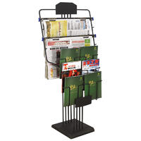 Hotel black newspaper racks magazine display stand