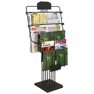 Hotel black newspaper racks magazine display stand
