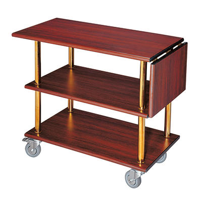 High quality hotel wooden food serving cart wine serving trolley liquor trolley