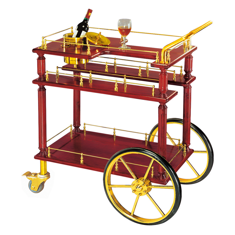 American style 3-tier hotel wine trolley liquor trolley cart