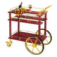 American style 3-tier hotel wine trolley liquor trolley cart