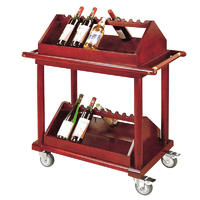 Hotel wooden wine trolley food serving cart liquor trolley
