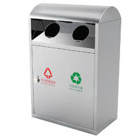 Outdoor recycling stainless steel waste bin garbage trash bin