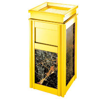 Decorative golden ground ash barrel waste bin trash ashtray bin